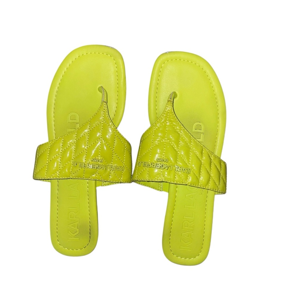 Karl Lagerfeld Bright Yellow Leather Sandals